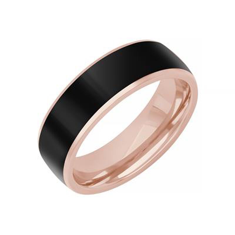 Men's Black Ceramic Inlay & Ceramic Wedding Ring (7mm) image number null